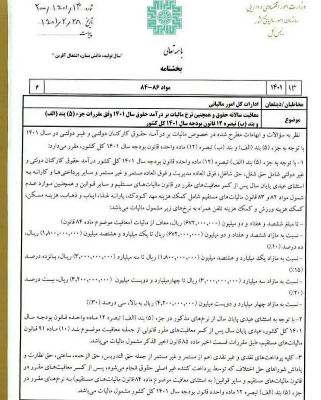 معافیت مالی
