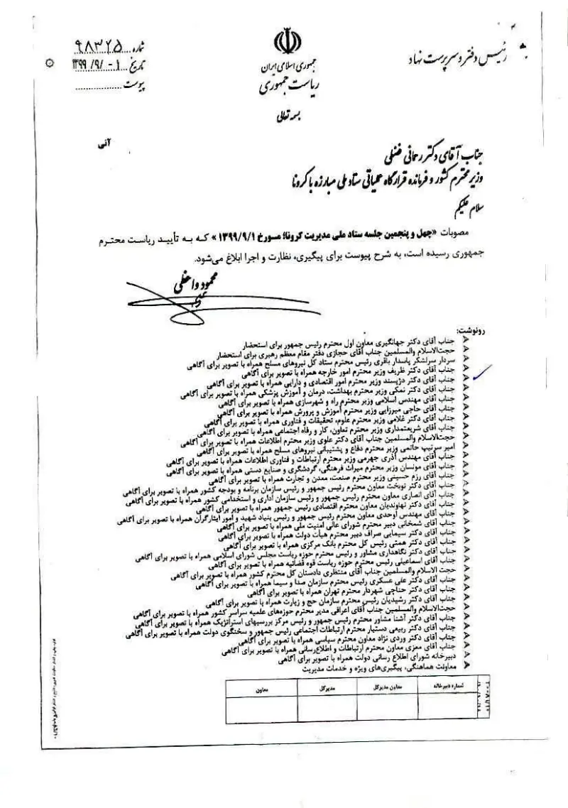 صفحهٔ اولِ پیوست: هیات وزیران-۹۸۳۲۵.pdf